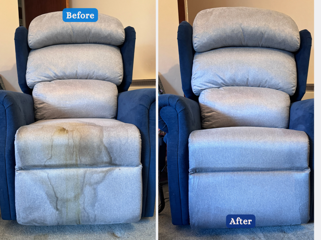 Upholstery cleaning service and stain removal